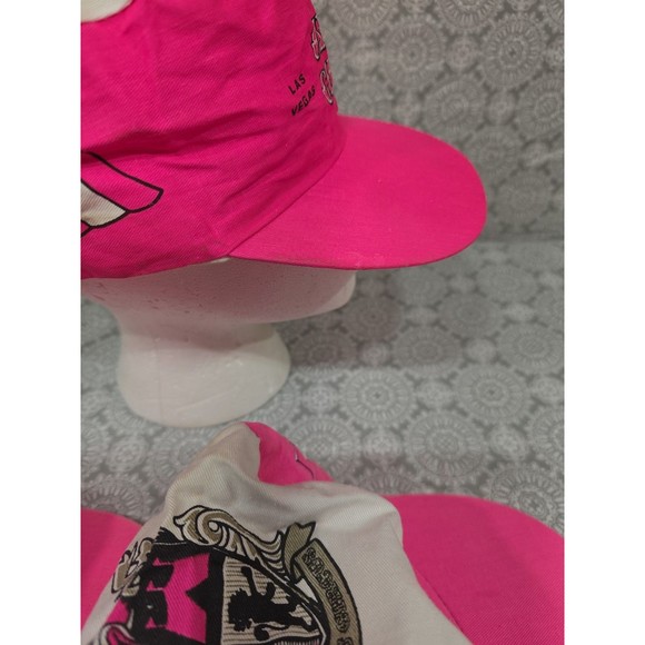 Vintage Circus Circus Snapback Cap Painters Hat Neon Pink White Las Vegas Casino - Picture 8 of 11